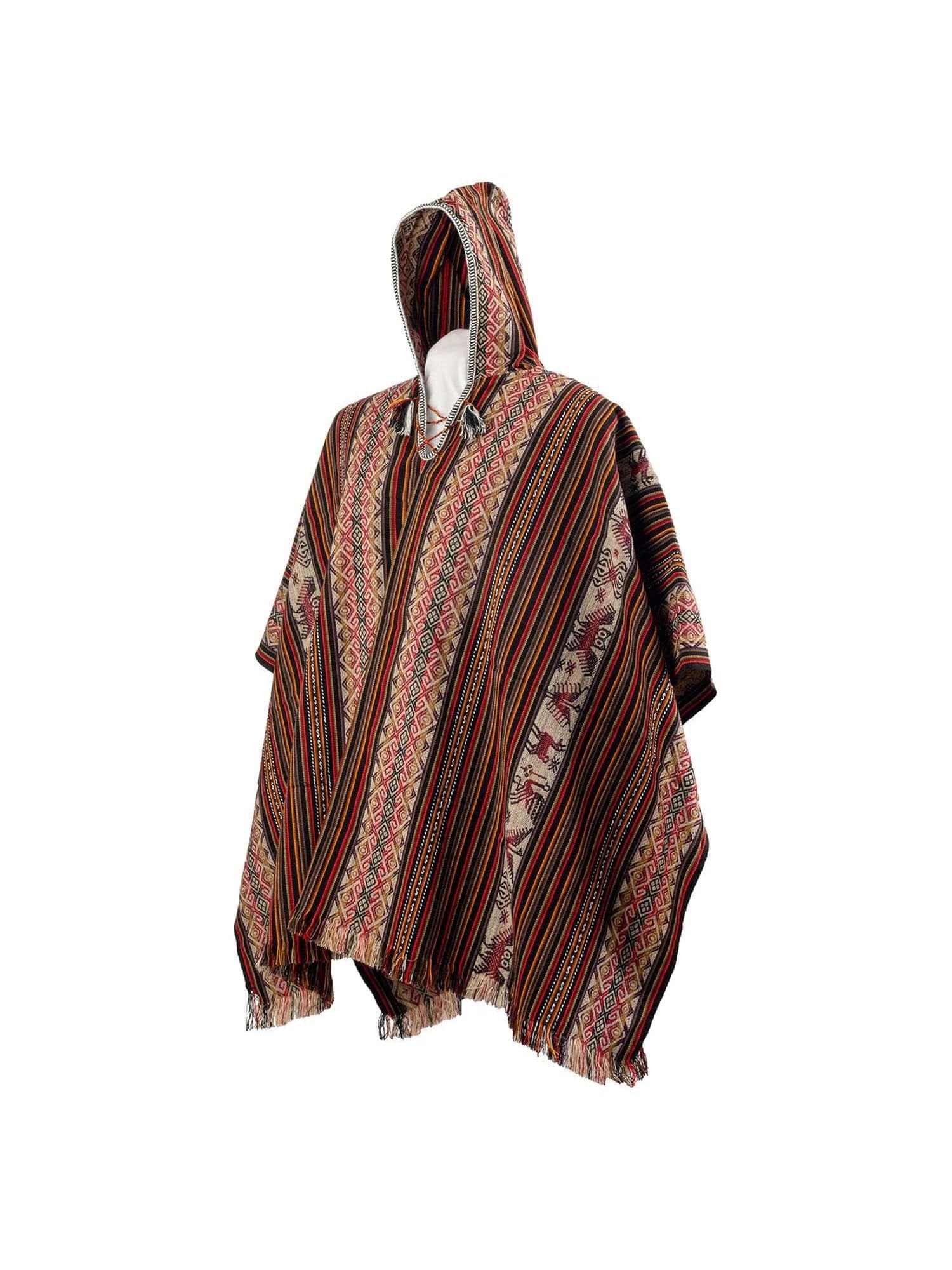 Allpa Hooded Peruvian Poncho - Night - Shamans Market