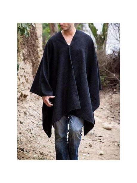 Alpaca Blend Ponchos Alpaca Blend Poncho- Black