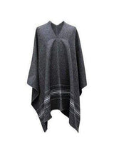 Alpaca Blend Poncho- Gray Nazca - txp0081