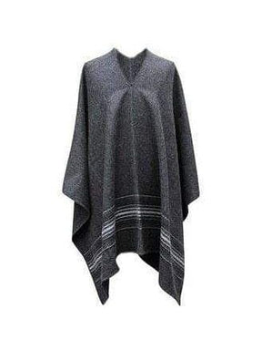 Alpaca Blend Poncho- Gray Nazca - txp0081