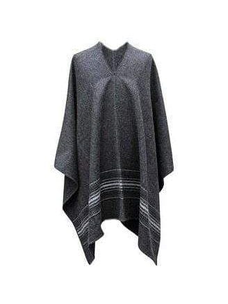 Alpaca Blend Poncho- Gray Nazca - txp0081