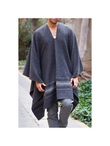 Alpaca Blend Poncho- Gray Nazca - txp0081