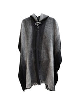 Bolivian "Chacaltaya" Poncho With Hood | txp0121-Black-Large | txp0121-Black-XL