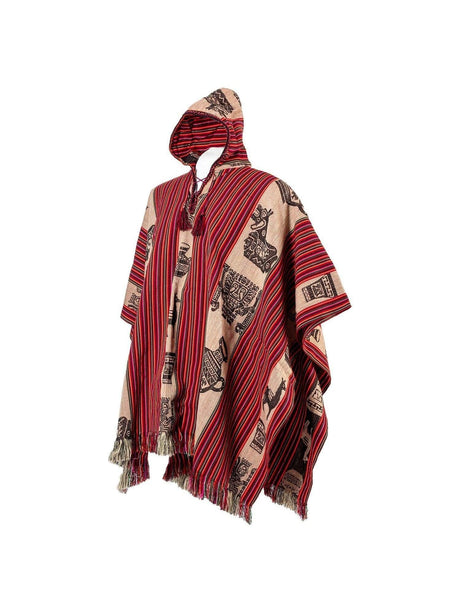 Alpaca Blend Ponchos Hooded Peruvian Poncho - Arco Iris