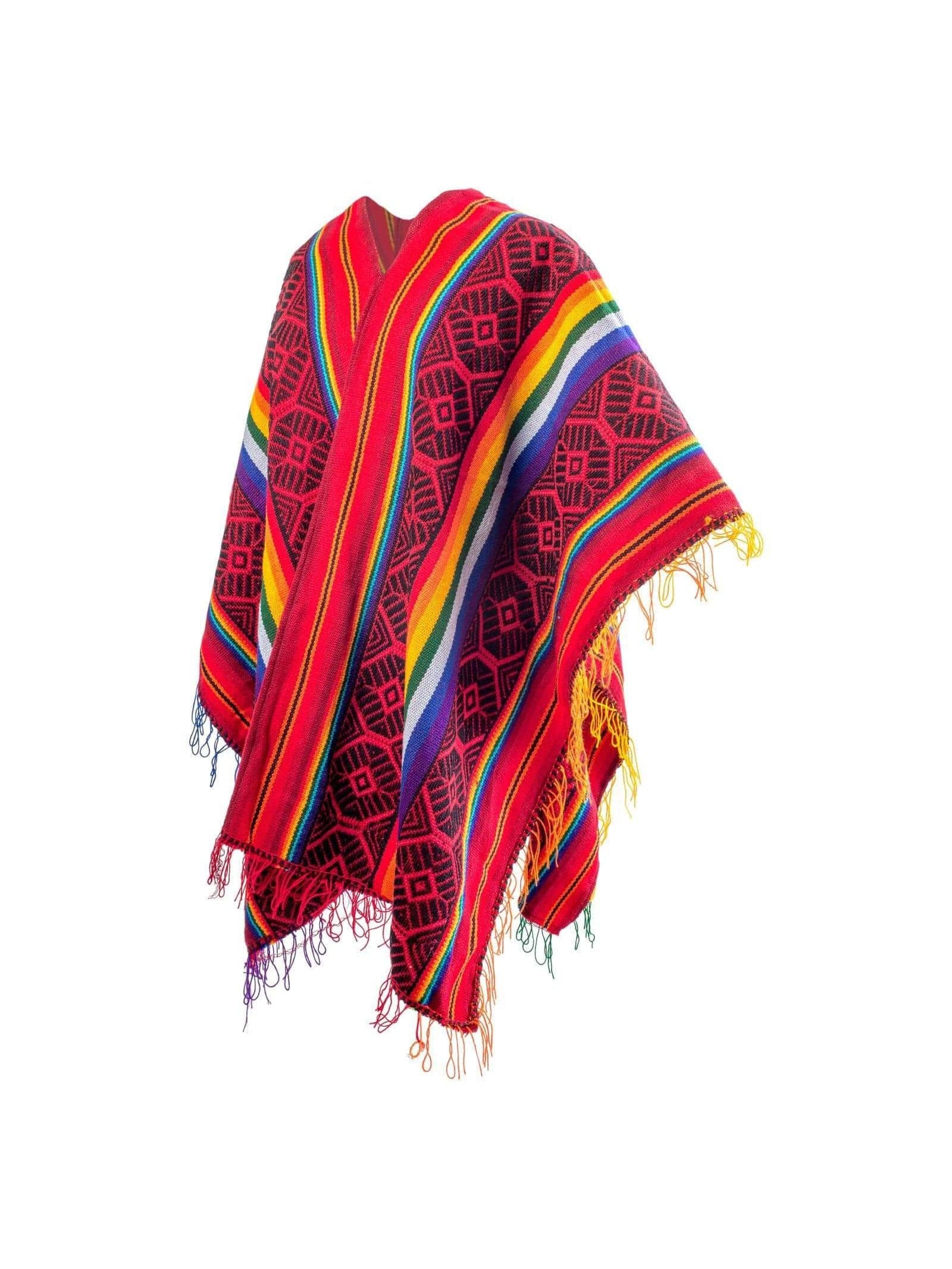 Peruvian Traditional Wool Blend Poncho | txp0010 | Shamans Market