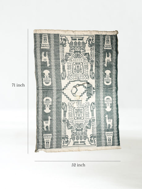 Hooded Artisan Andean Poncho - Puno | txp0105-Sage