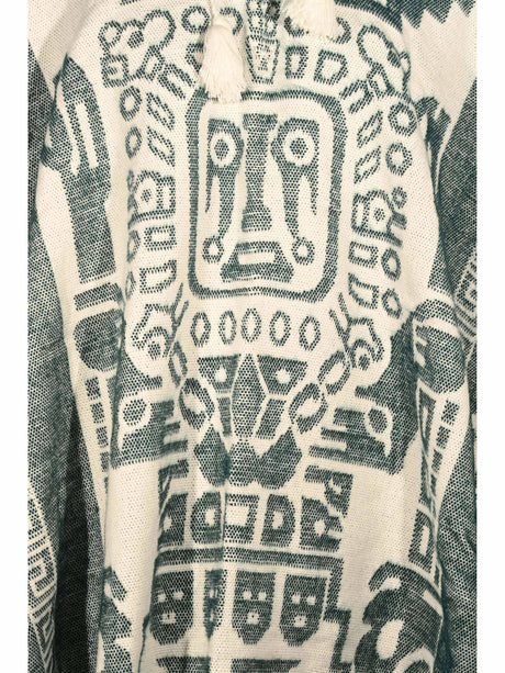 Hooded Artisan Andean Poncho - Puno | txp0105-Sage