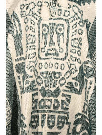 Hooded Artisan Andean Poncho - Puno | txp0105-Sage