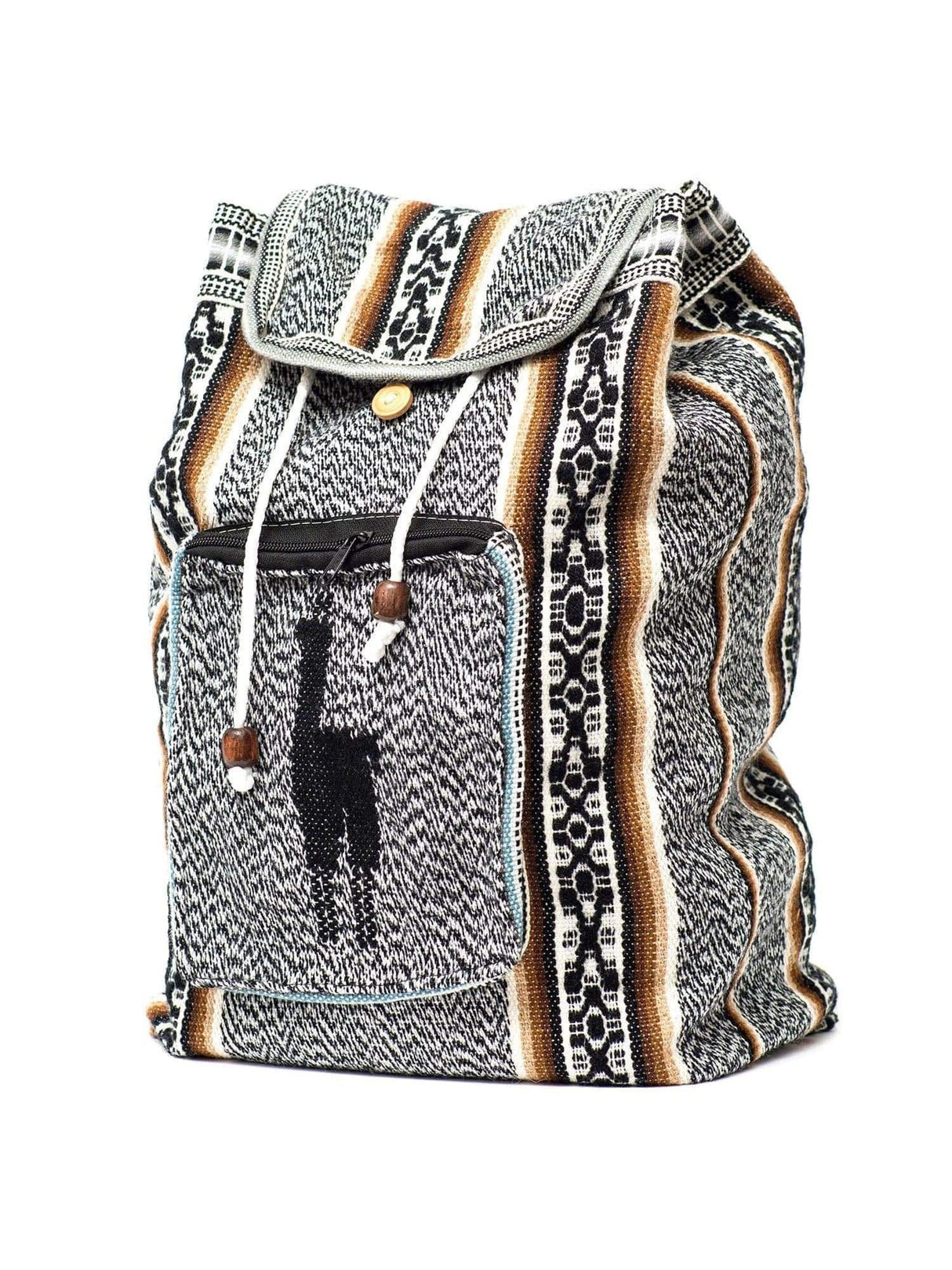 Backpacks Gray Taupe Peruvian Wool Backpack w/ Llama Pocket