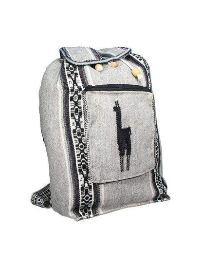Backpacks Heather Gray Peruvian Wool Backpack w/ Llama Pocket