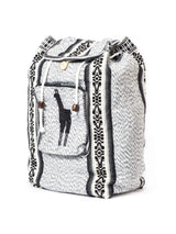 Backpacks Light Grey Peruvian Wool Backpack w/ Llama Pocket