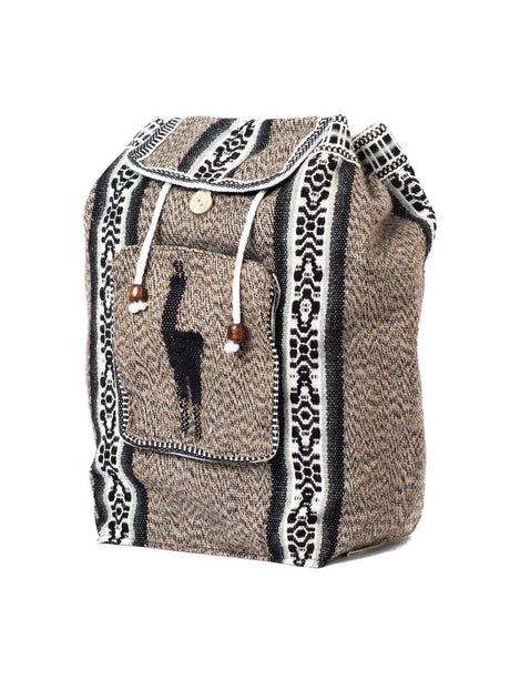 Backpacks Silver Grey Peruvian Wool Backpack w/ Llama Pocket