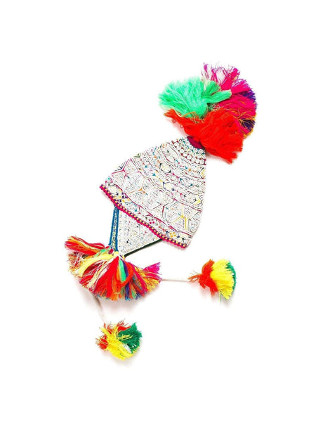 Beaded Ceremonial Ch'ullo Orange Q'ero Andean Ch'ullo Cap - Beaded, Ceremonial
