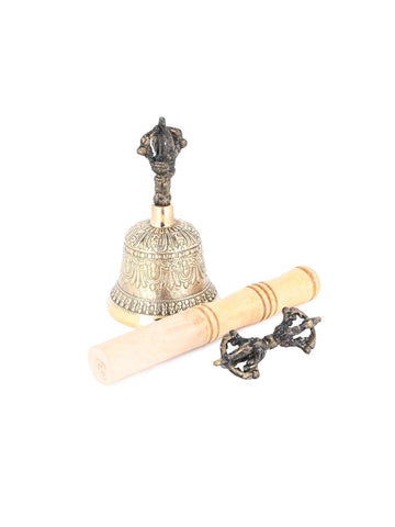 Buddhist Ritual Bell, Dorje, & Mallet Set
