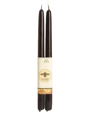 Black Beeswax Hand Dipped 12" Tapers