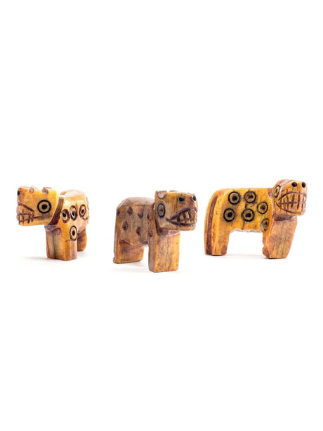 Bone Carvings Carved Bone Jaguar Amulet | hide