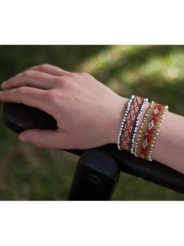 Bracelets Andean Woven Bracelet w/Beads