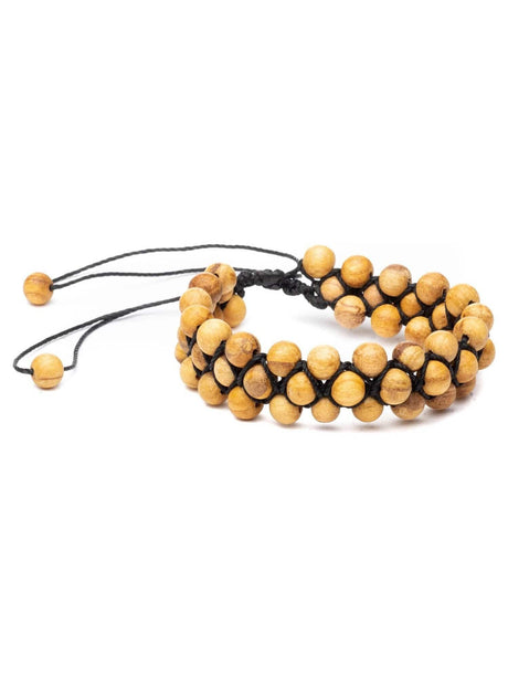 Bracelets Shipibo Palo Santo Bead Bracelet - Adjustable