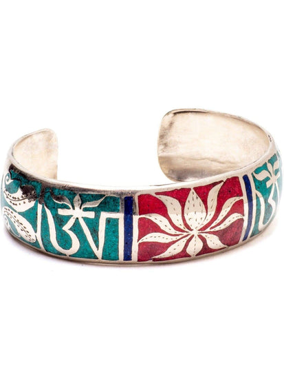 Bracelets Tibetan Om Lotus Inlaid Bracelet