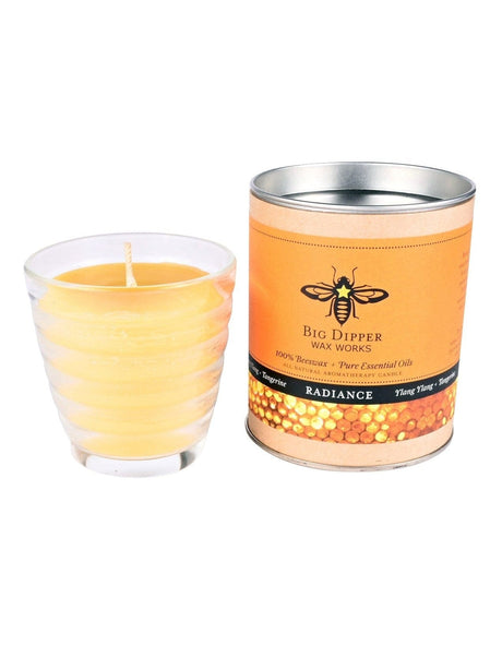 Candles Radiance Pure Beeswax Beehive Glass