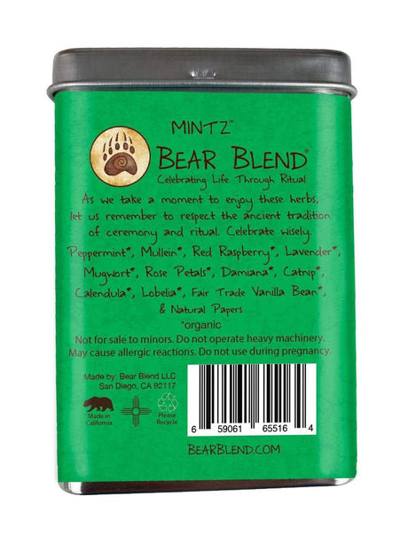 Ceremonial Smoke Bear Blend Organic Smoke Blend - Mintz | so004-Rolliez