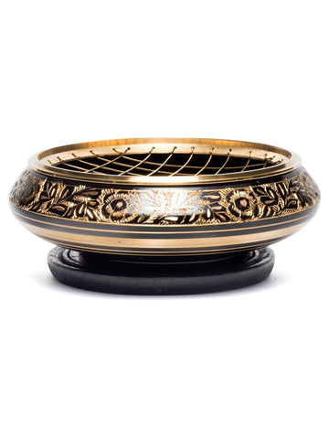 Brass Engraved Incense Burning Bowl