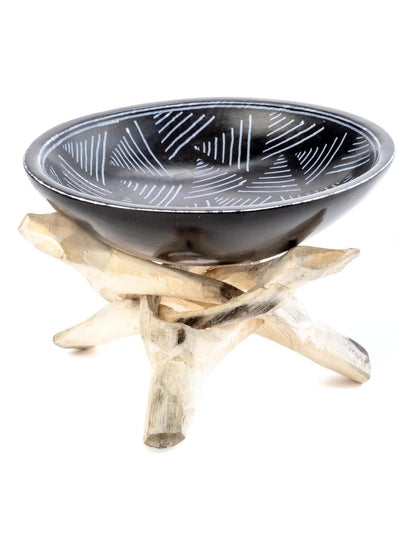 Charcoal Incense Burners Fine Line Soapstone Resin Burner with Stand