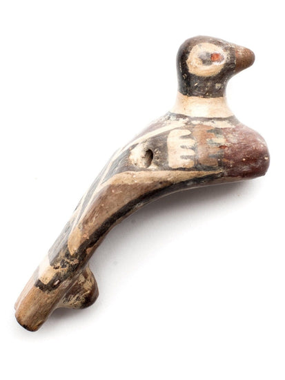 Clay Whistles Nazca Swallow Ocarina Biphonic Whistle - Pre Inca Replica