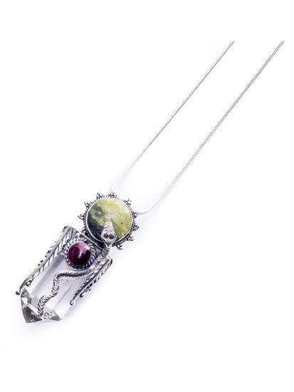Crystal Pendant Necklaces Peruvian Silver Jade Pendant Necklace - Serpent & Stone