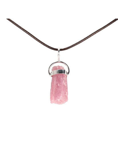 Crystal Pendant Necklaces Pink Tourmaline Pendant Necklace