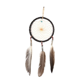 4" Turquoise Stone Dreamcatcher | si0374-Chocolate-Red