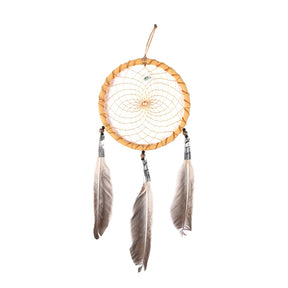 4" Turquoise Stone Dreamcatcher | si0374-Natural-Black