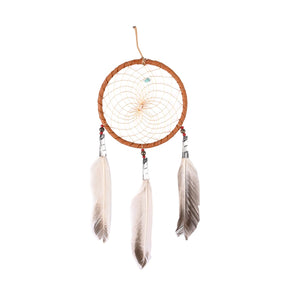 4" Turquoise Stone Dreamcatcher | si0374-Tan-Red