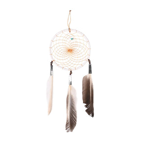 4" Turquoise Stone Dreamcatcher | si0374-White-Brown