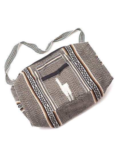 Duffel Bags Silver-Tan Peruvian Alpaca Padded Duffel Bag