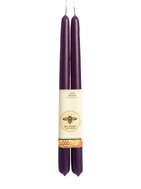 Eggplant Beeswax Hand Dipped 12" Tapers