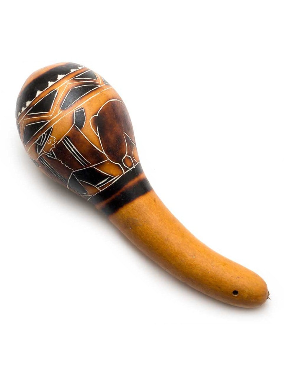 Gourd Rattles Peruvian Carved Gourd Rattle- Medium
