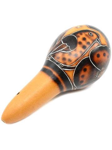 Peruvian Carved Gourd Rattle - Small