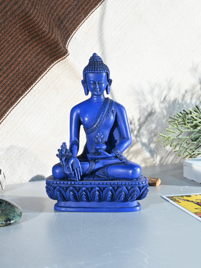Medicine Buddha Blue Resin - 5.5 in