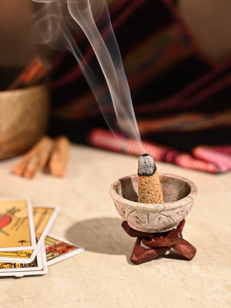 Small Stone Resin Burner with Stand