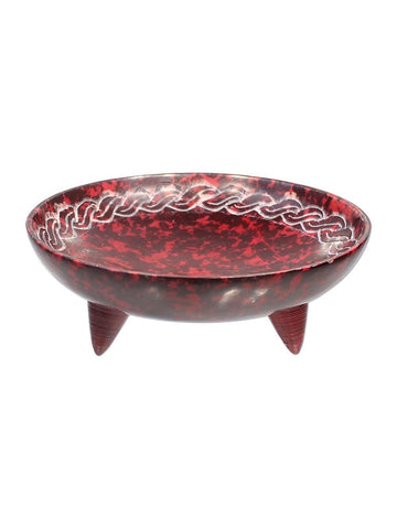 Red Celtic Knot Stone Charcoal Burning Bowl
