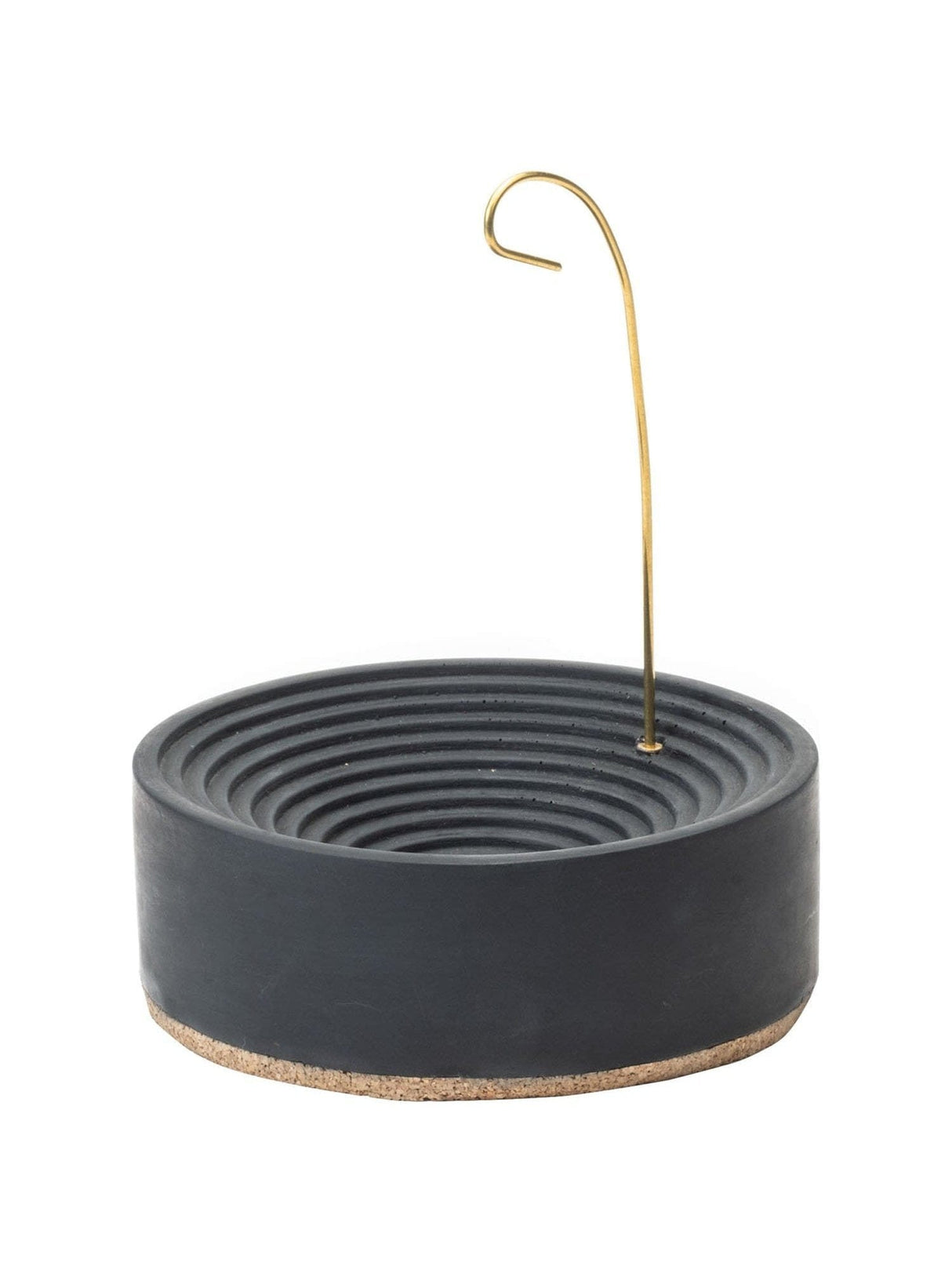 Incense Burners Black Concentric Bands Concrete Incense Burner