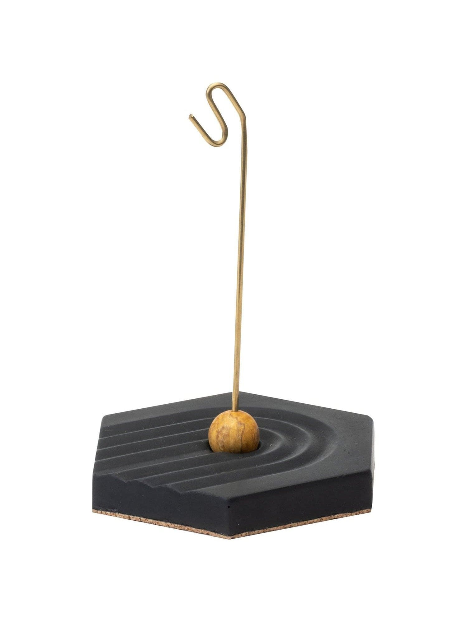 Hexahedron Concrete Incense Burner ib91-Black Shamans Market