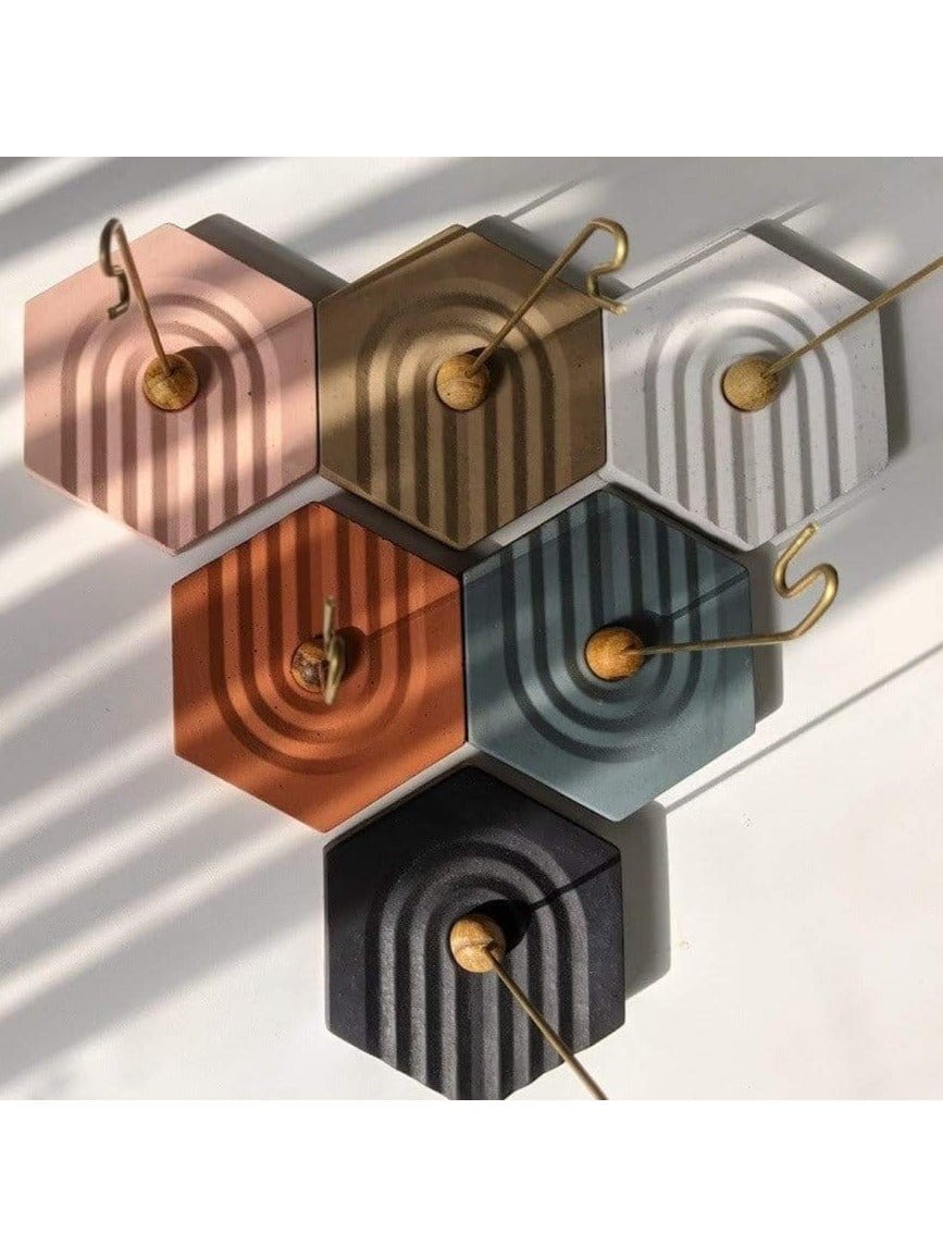 Hexahedron Concrete Incense Burner ib91-Terra Cotta