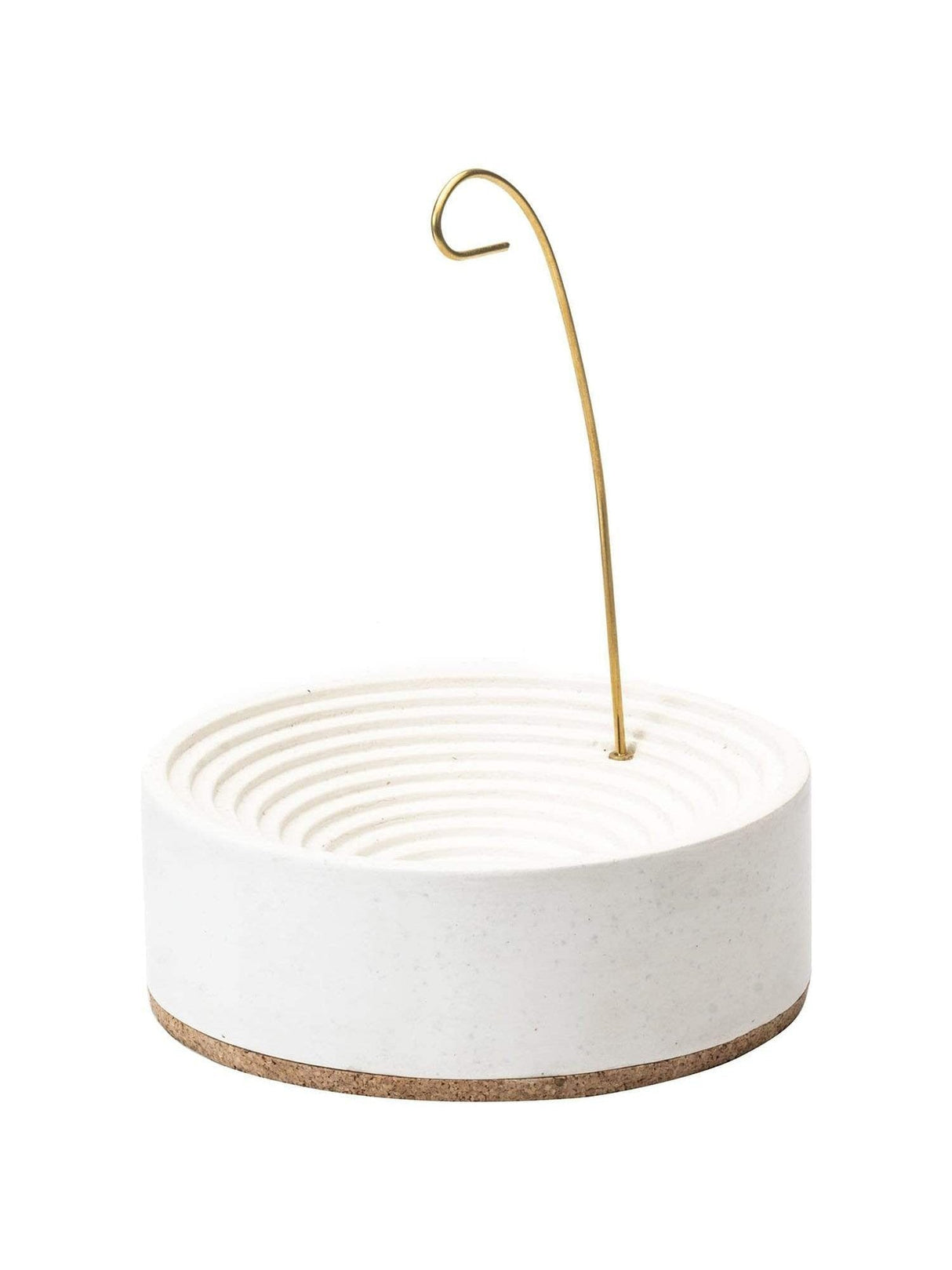 Incense Burners White with Black Aggregate Concentric Bands Concrete Incense Burner