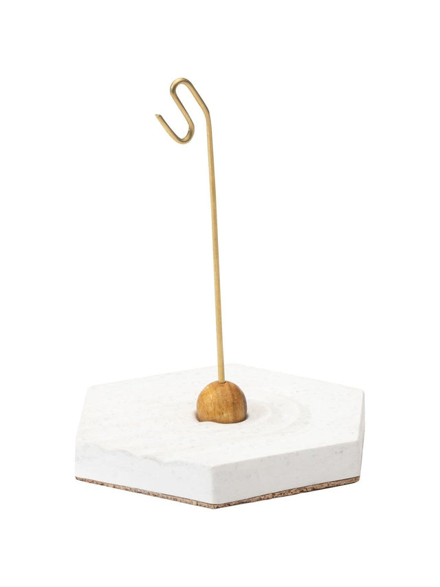 Incense Burners White with Black Aggregate Hexahedron Concrete Incense Burner