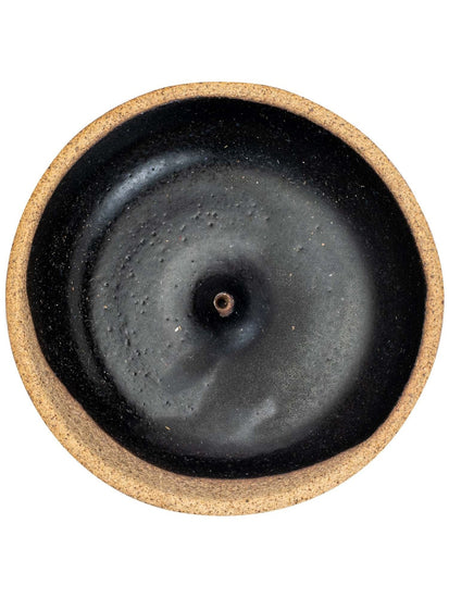 Incense Stick Burners Black Matte Clay Stoneware Glazed Incense Holder