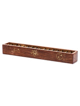 Incense Stick Burners Tibetan Lattice Wooden Incense Burner with Inlay