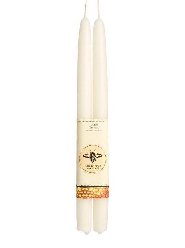 Ivory Beeswax Hand Dipped 12" Tapers