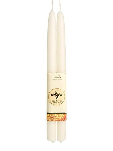 Ivory Beeswax Hand Dipped 12" Tapers